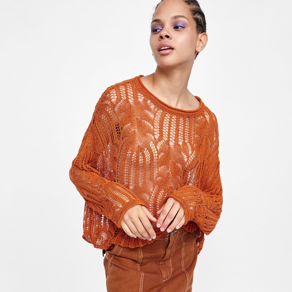 Zara Sweaters - NWT Zara Size M Openwork Knit Sweater